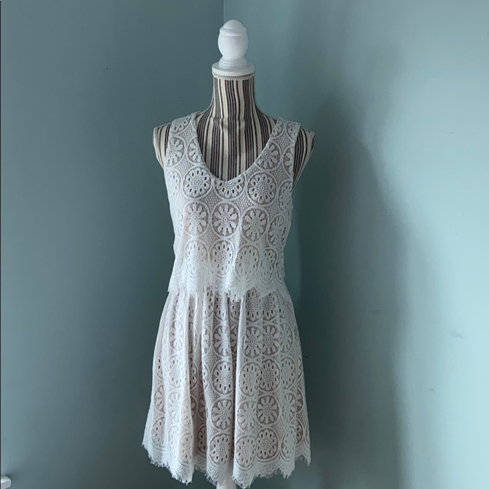 White Lacy Formal Dress